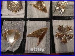 13 MIB Sterling Silver Official Star Trek Insignia ABSOLUTELY PRISTINE SET
