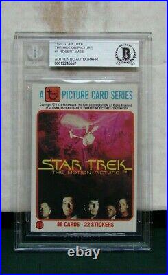 1979 Star Trek Motion Picture Card #1 SIGNED ROBERT WISE BECKETT BAS AUTHENTIC