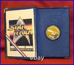 1991 Star Trek 25th Anniversary USS Enterprise- 1oz. 999 Silver Coin+ Box Insert