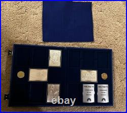 1992 Star Trek Silver Cinema Art 4 Ingots (deep Space 9 & Next Gen) Display Case