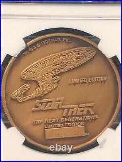 1997 Bronze 39mm Captain Picard Star Trek Next Generation NGC MS69 1000 Minted