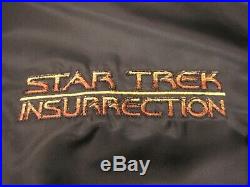 1998 vtg STAR TREK INSURRECTION blk ALPHA INDUSTRIES BOMBER JACKET M Movie Crew