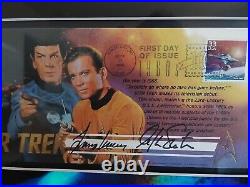 1st Issue Star Trek Postmark Gallery Stamp Leonard Nimoy William Shatner Signed