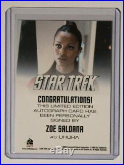 2009 Star Trek Movie Autograph Zoe Saldana as Uhura