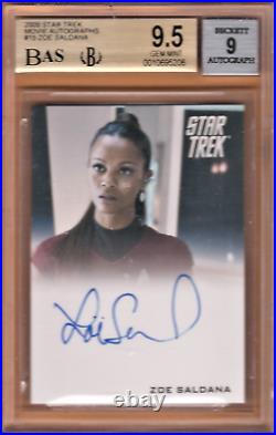 2009 Star Trek Movie Autographs #15 ZOE SALDANA as UHURA Auto Card BGS 9.5