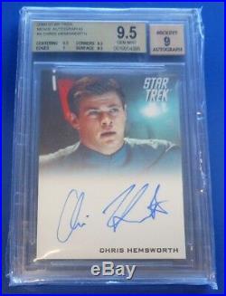 2009 Star Trek Movie Autographs #4 Chris Hemsworth. Bgs 9.5 Gem Mint 9 Autograph