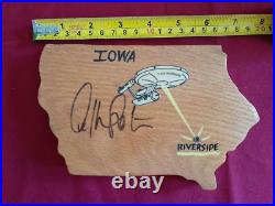 2009 Star Trek Wood Signed William Shatner Captain Kirk Iowa Riverside G3