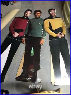 3 Star Trek 1992, 1993 Geordi, Riker, Leonard McCoy Life Size Movie Cutouts