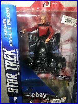 4 Diamond Select Star Trek Captain 7 Action Figures Kirk Spock Worf Picard
