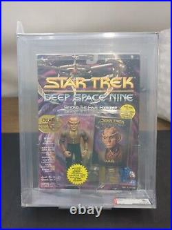 AFA GRADED 80NM -1993 Star Trek DS9 Quark Figure W Collector Card Series 1