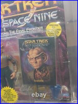 AFA GRADED 80NM -1993 Star Trek DS9 Quark Figure W Collector Card Series 1