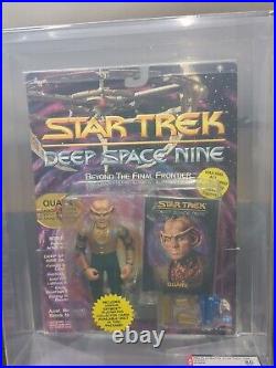 AFA GRADED 80NM -1993 Star Trek DS9 Quark Figure W Collector Card Series 1