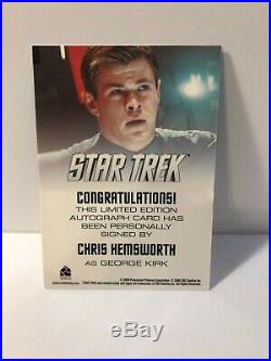 CHRIS HEMSWORTH as KIRK STAR TREK MOVIE AUTOGRAPH CARD RITTENHOUSE