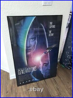 COA! Star Trek Generations Signed Movie Poster William Shatner Patrick Stewart