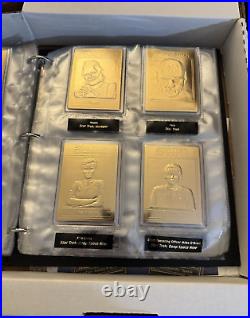 COMPLETE SET OF 60 Star Trek 22kt Gold Card Collection & Binder by Danbury Mint