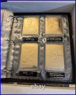 COMPLETE SET OF 60 Star Trek 22kt Gold Card Collection & Binder by Danbury Mint