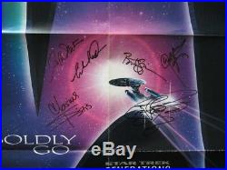 Cast signed Star Trek Generations movie poster Shatner Burton Dorn Koenig Spiner