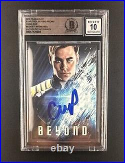 Chris Pine Signed 2016 Star Trek Beyond Capt Kirk Promo Movie Card (BAS 10)