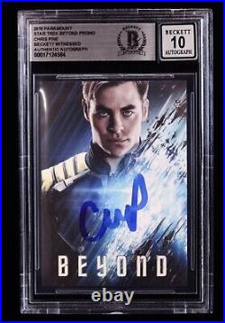 Chris Pine Signed 2016 Star Trek Beyond Capt Kirk Promo Movie Card (BAS 10)