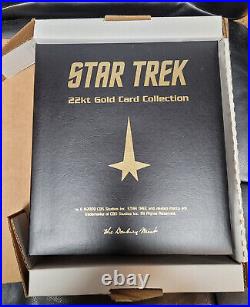 Danbury Mint Star Trek 22kt Gold Card Collection album with 16 cards