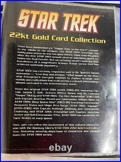 Danbury Mint Star Trek 22kt Gold Card Collection album with 22 cards