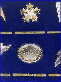 Franklin mint star trek 925 Sterling silver badges