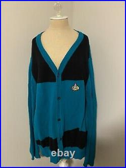 GENTLY WORN Her Universe RARE Star Trek TNG Teal Uniform Cardigan Sweater XL