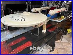 HUGE Custom 5 ft Star Trek Enterprise lights, engines and detailed shuttle bay