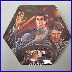 Hamilton Collection Star Trek Plate Set First Contact The Collective with Frame