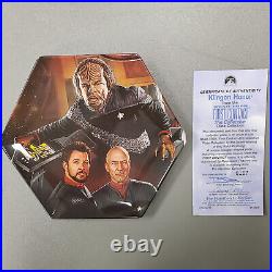 Hamilton Collection Star Trek Plate Set First Contact The Collective with Frame