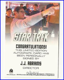J. J. Abrams Director 2009 Star Trek XI Movie Autograph Card Auto RARE READ
