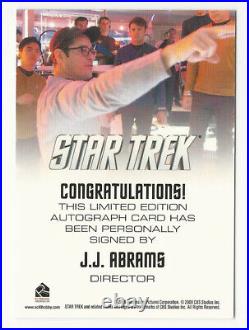 J. J. Abrams Director 2009 Star Trek XI Movie Autograph Card Auto VERY Rare