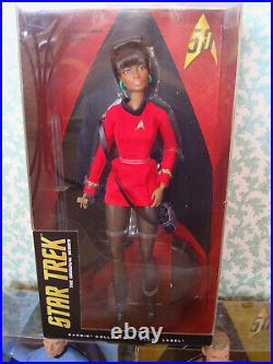 Kirk Spock Uhura Star Trek Black Label 2016 Sealed Barbie 50th Anniversary