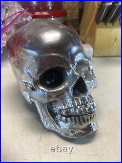 Life size Metal chrome coated cast skull Star Trek prop hallween