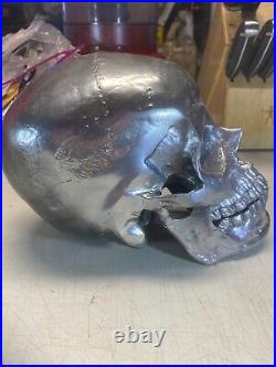 Life size Metal chrome coated cast skull Star Trek prop hallween