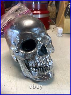 Life size Metal chrome coated cast skull Star Trek prop hallween