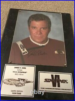 Limited Edition Star Trek Capt James Kirk (Shatner) Autographed Large Plaque