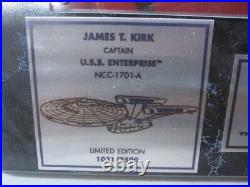 Limited Edition Star Trek Capt James Kirk (Shatner) Autographed Large Plaque