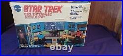 MEGO Star Trek USS Enterprise Playset Blue 51210 inc Box Spin Action Transporter