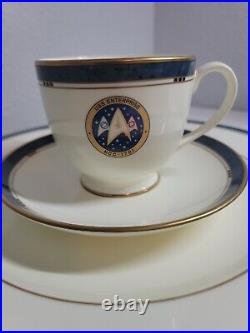 NOS 1993 Star Trek USS Enterprise NCC1701 Pfaltzgraff Bone China 3-Pc Buffet Set