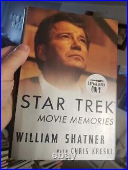 New Signed William Shatner Star Trek Movie Memories 1994 1st Edition Hardcover