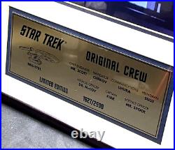 Original Star Trek Cast Signed Colored Photo LE Plaque #1627/2500 With COA