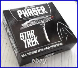 QMX 2011 Star Trek Enterprise Metal-Plated Stunt Phaser Replica-Boxed-OOP