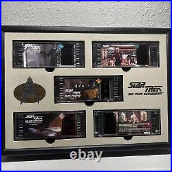 RARE Star Trek TNG Film Cells 5 slide collection set & Display With Tasha Yar