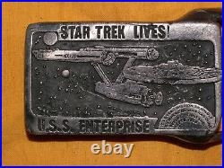 Rare Star Trek Lives Uss Enterprise Pewter Belt Buckle