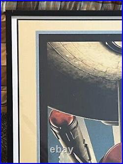 Retro-Style Framed Star Trek 2009 Movie Poster BOLDLY GO Signed SHATNER & NIMOY