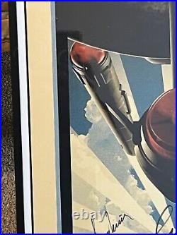 Retro-Style Framed Star Trek 2009 Movie Poster BOLDLY GO Signed SHATNER & NIMOY