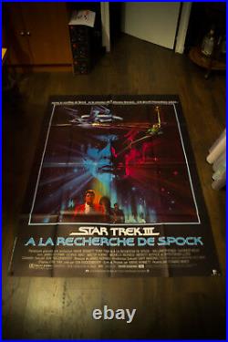 STAR TREK 3 4x6 ft Vintage French Grande Movie Poster Original 1984