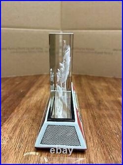 STAR TREK ETCHED LASER GLASS SCULPTURE TO BOLDLY GO 50th ANNIVERSARY 2016 Rare