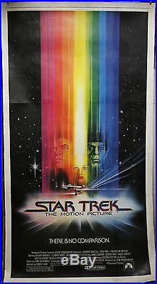STAR TREK The MOTION PICTURE 1977 3-SH poster 41x81 linen-backed Kirk Spock